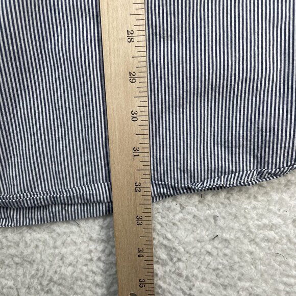 Izod Shirt Men's 4XL Gray White Striped Cotton Long Sleeve Embroidered Pocket - Picture 4 of 9